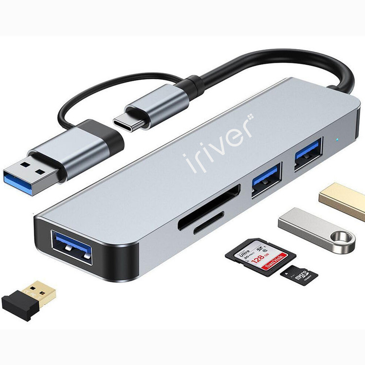 هاب و کارت خوان 5 پورت USB 3.0 آیریور مدل HU-2 DUAL
